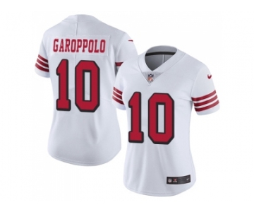 Women Nike San Francisco 49ers #10 Jimmy Garoppolo White Rush Stitched NFL Vapor Untouchable Limited Jersey