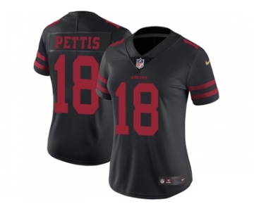 Women Nike San Francisco 49ers #18 Dante Pettis Black Alternate Stitched NFL Vapor Untouchable Limited Jersey