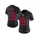 Women Nike San Francisco 49ers #18 Dante Pettis Black Stitched NFL Limited Rush Jersey