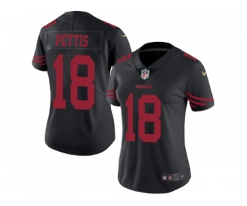 Women Nike San Francisco 49ers #18 Dante Pettis Black Stitched NFL Limited Rush Jersey