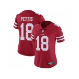 Women Nike San Francisco 49ers #18 Dante Pettis Red Team Color Stitched NFL Vapor Untouchable Limited Jersey