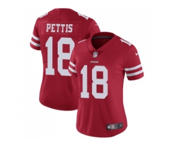 Women Nike San Francisco 49ers #18 Dante Pettis Red Team Color Stitched NFL Vapor Untouchable Limited Jersey