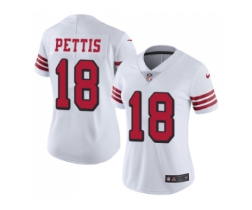 Women Nike San Francisco 49ers #18 Dante Pettis White Rush Stitched NFL Vapor Untouchable Limited Jersey