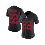 Women Nike San Francisco 49ers #22 Matt Breida Limited Black Rush Vapor Untouchable NFL Jersey