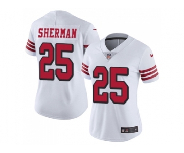 Women Nike San Francisco 49ers #25 Richard Sherman White Rush Stitched NFL Vapor Untouchable Limited Jersey