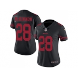 Women Nike San Francisco 49ers #28 Jerick McKinnon Black Stitched NFL Limited Rush Jersey