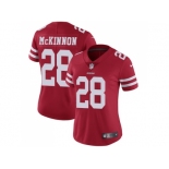 Women Nike San Francisco 49ers #28 Jerick McKinnon Red Team Color Stitched NFL Vapor Untouchable Limited Jersey