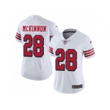 Women Nike San Francisco 49ers #28 Jerick McKinnon White Rush Stitched NFL Vapor Untouchable Limited Jersey