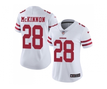 Women Nike San Francisco 49ers #28 Jerick McKinnon White Stitched NFL Vapor Untouchable Limited Jersey