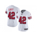 Women Nike San Francisco 49ers #42 Ronnie Lott White Rush Stitched NFL Vapor Untouchable Limited Jersey