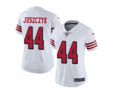 Women Nike San Francisco 49ers #44 Kyle Juszczyk White Rush Stitched NFL Vapor Untouchable Limited Jersey