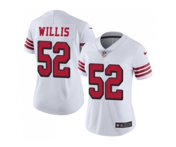 Women Nike San Francisco 49ers #52 Patrick Willis White Rush Stitched NFL Vapor Untouchable Limited Jersey