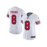 Women Nike San Francisco 49ers #8 Steve Young White Rush Stitched NFL Vapor Untouchable Limited Jersey