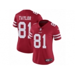 Women Nike San Francisco 49ers #81 Trent Taylor Red Team Color Vapor Untouchable Limited Player NFL Jersey