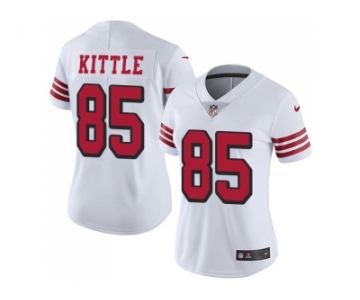 Women Nike San Francisco 49ers #85 George Kittle White Rush Stitched NFL Vapor Untouchable Limited Jersey