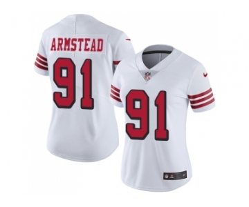 Women Nike San Francisco 49ers #91 Arik Armstead White Rush Stitched NFL Vapor Untouchable Limited Jersey