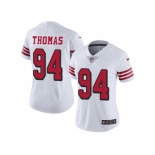 Women Nike San Francisco 49ers #94 Solomon Thomas White Rush Stitched NFL Vapor Untouchable Limited Jersey