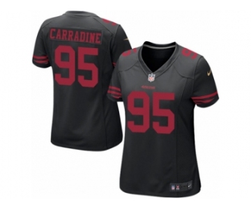 Women Nike San Francisco 49ers #95 Tank Carradine Game Black NFL Jersey