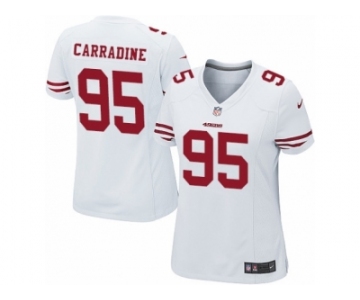 Women Nike San Francisco 49ers #95 Tank Carradine Game White NFL Jersey