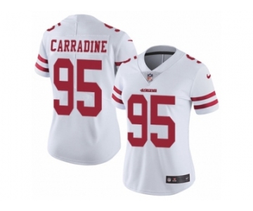 Women Nike San Francisco 49ers #95 Tank Carradine White Vapor Untouchable Limited Player NFL Jersey