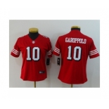 Women San Francisco 49ers #10 Jimmy Garoppolo Limited Red Rush Vapor Untouchable Football Jerseys