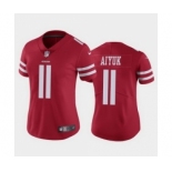 Women San Francisco 49ers #11 Brandon Aiyuk Red Team Color Stitched NFL Vapor Untouchable Limited Jersey