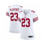 Women's NFL San Francisco 49ers #23 Christian McCaffrey White Stitched Game Jersey