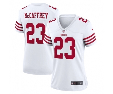 Women's NFL San Francisco 49ers #23 Christian McCaffrey White Stitched Game Jersey