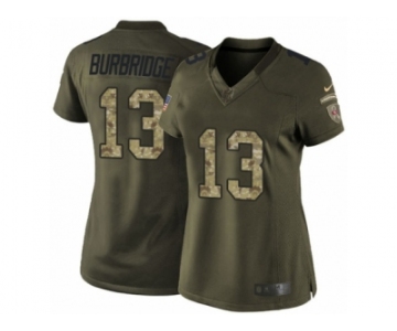 Women's Nike San Francisco 49ers #13 Aaron Burbridge Limited Green Salute to Service NFL Jersey