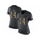 Women's Nike San Francisco 49ers #14 Y.A. Tittle Limited Black 2016 Salute to Service NFL Jersey