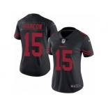 Women's Nike San Francisco 49ers #15 Pierre Garcon Limited Black Rush NFL Jersey