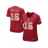 Women's Nike San Francisco 49ers #16 Joe Montana Limited Red Strobe NFL Jersey