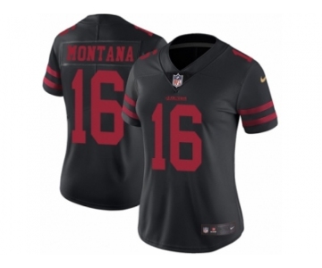 Women's Nike San Francisco 49ers #16 Joe Montana Vapor Untouchable Limited Black NFL Jersey