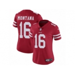 Women's Nike San Francisco 49ers #16 Joe Montana Vapor Untouchable Limited Red Team Color NFL Jersey