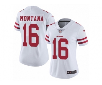 Women's Nike San Francisco 49ers #16 Joe Montana Vapor Untouchable Limited White NFL Jersey