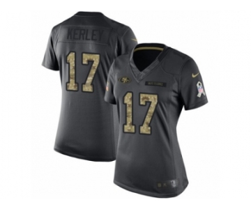 Women's Nike San Francisco 49ers #17 Jeremy Kerley Limited Black 2016 Salute to Service NFL Jersey