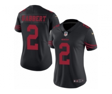 Women's Nike San Francisco 49ers #2 Blaine Gabbert Limited Black Rush NFL Jersey