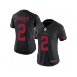 Women's Nike San Francisco 49ers #2 Brian Hoyer Limited Black Rush NFL Jersey