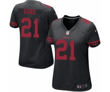 Women's Nike San Francisco 49ers #21 Frank Gore Game Black NFL Jersey