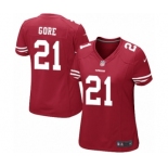 Women's Nike San Francisco 49ers #21 Frank Gore Game Red Team Color NFL Jersey