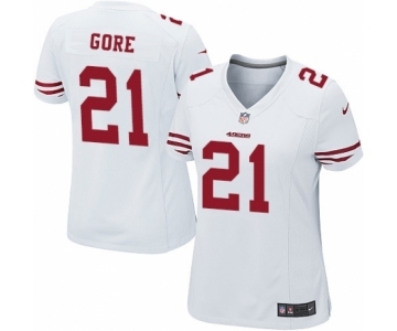 Women's Nike San Francisco 49ers #21 Frank Gore Game White NFL Jersey