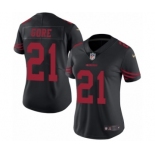 Women's Nike San Francisco 49ers #21 Frank Gore Limited Black Rush Vapor Untouchable NFL Jersey