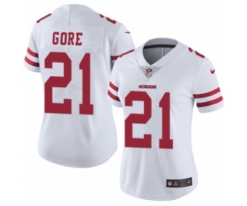 Women's Nike San Francisco 49ers #21 Frank Gore White Vapor Untouchable Elite Player NFL Jersey