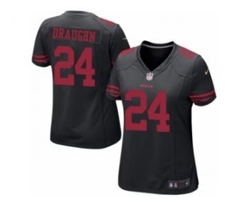 Women's Nike San Francisco 49ers #24 Shaun Draughn Limited Black Alternate NFL Jersey