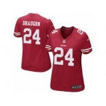 Women's Nike San Francisco 49ers #24 Shaun Draughn Limited Red Team Color NFL Jersey