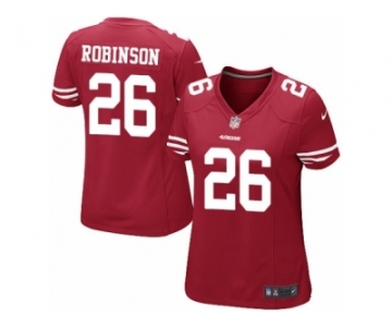 Women's Nike San Francisco 49ers #26 Rashard Robinson Game Red Team Color NFL Jersey