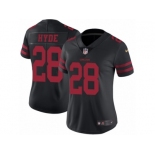 Women's Nike San Francisco 49ers #28 Carlos Hyde Vapor Untouchable Limited Black NFL Jersey