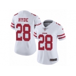 Women's Nike San Francisco 49ers #28 Carlos Hyde Vapor Untouchable Limited White NFL Jersey