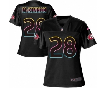 Women's Nike San Francisco 49ers #28 Jerick McKinnon Game Black Fashion NFL Jersey