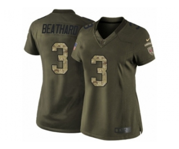 Women's Nike San Francisco 49ers #3 C. J. Beathard Limited Green Salute to Service NFL Jersey